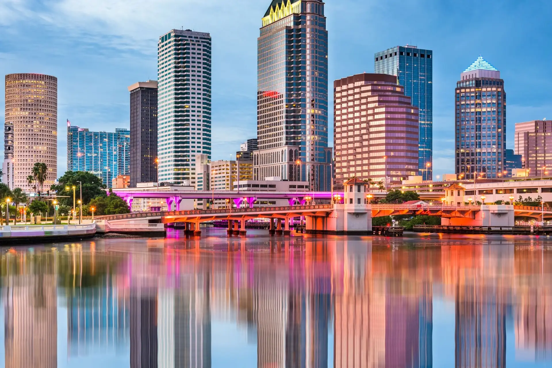 Tampa skyline background for Carrollwood Digital Marketing highlighting local digital marketing services